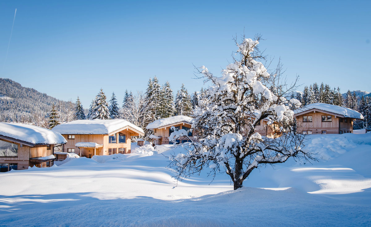Grosslehen Chalets: Sonnenskilauf im home of lässig