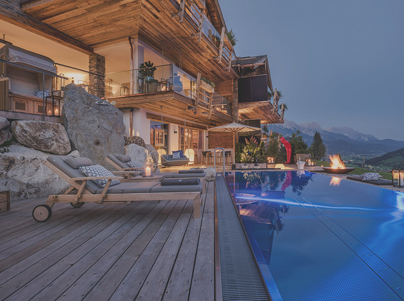 luxus chalet mit hund